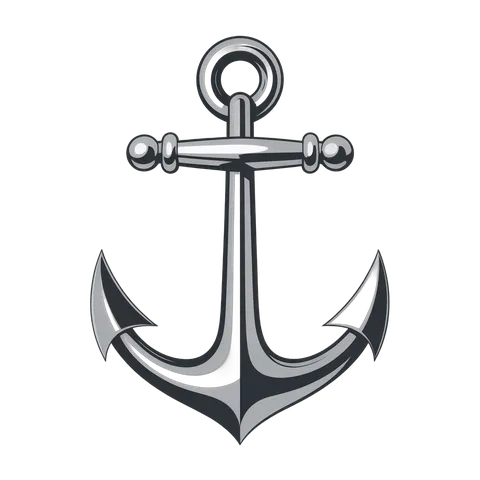 Vintage style anchor graphic element for nautical maritime logo branding and design projects PNG